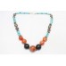 String Necklace Women Oxidized Metal Natural Multi Color Gem Stones B22
